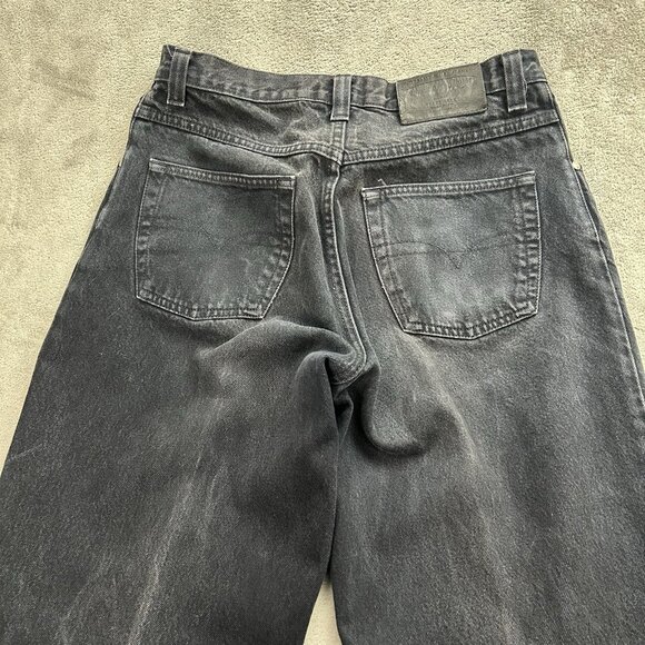 Anchor Blue Baggy Jeans 28x31 Faded Black Loose Wide Leg Skater Grunge Y2K Fades - Picture 11 of 13